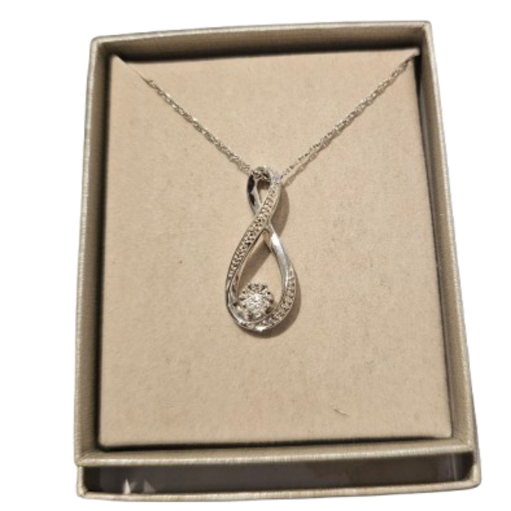 Zales Sterling Silver Infinity Twist Pendant Necklace